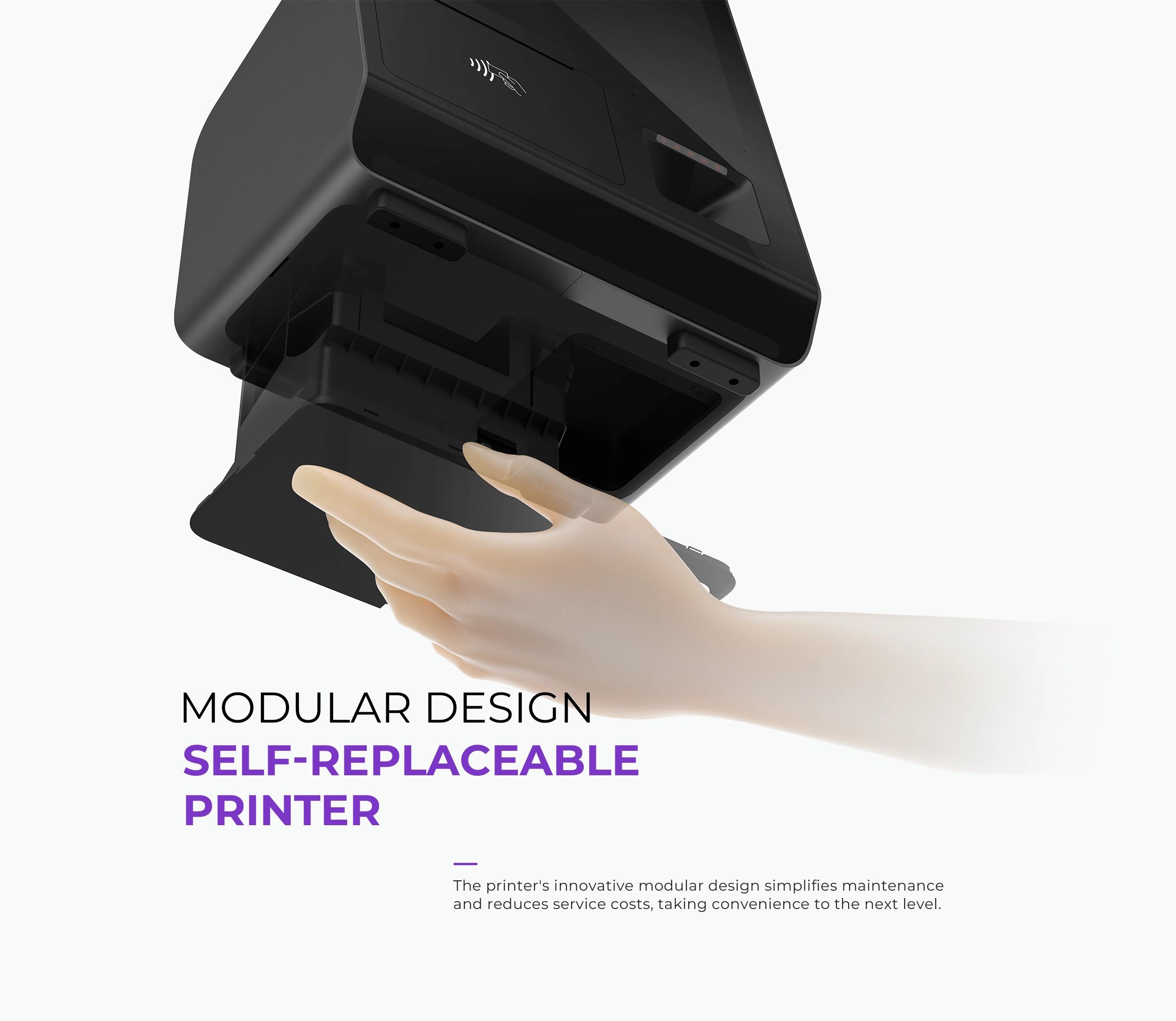 Pegasus 1 self-replaceable modular receipt printer — easy maintenance, no engineer required